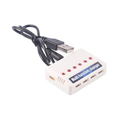 YouCute 6PCS 650mah Battery and 1to6 Charger for TOZO X8tw Q1012 Focus FPV Drone QQPOW X8 Rc Quadcopter Spare Parts (6PCS 650mAh Batteries +Charger)