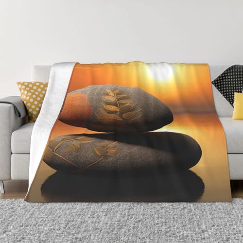 Couverture molletonnée en flanelle 203x152 cm jeté de canapé zen - 2