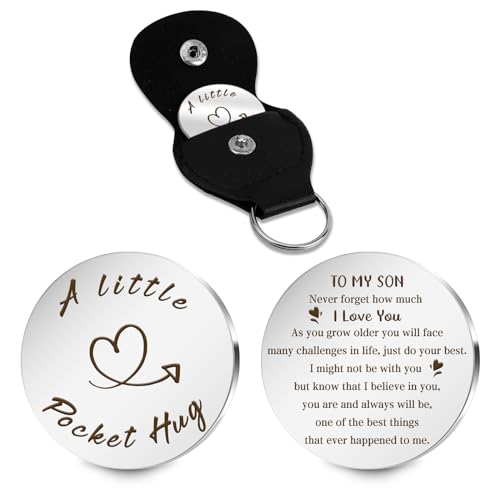 Lerdrtuin Son Gifts For Son Keyring Poceket Hug Token Christmas Gifts For Son Mother And Son Gifts Son Birthday Presents For Students 18th Birthday Gift For boys gifts For Teenage gifts For Boy
