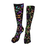Lbacwy Glow in Dark Splatter Neon Socks Unisex Sports Stockings For Running Travel Party 20in