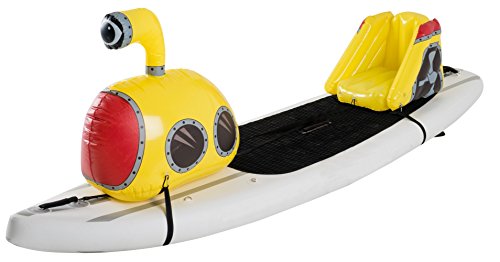 Stand Up Floats Inflatable Toy Submarine and seat Easily attaches to Any SUP Paddle Board with Removable Universal Harness, Yellow, Large