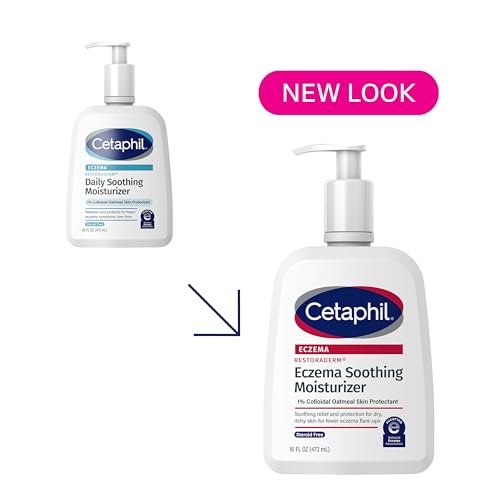 Image of CETAPHIL ECZEMA RESTORADERM Soothing Moisturizer, For Eczema Prone Skin, 16 oz, Fewer Symptom Flare-Ups, 48 Hour Hydration, 1% Skin Protectant Colloidal Oatmeal, Steroid Free, Doctor Recommended Brand
