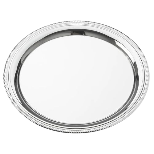 American Metalcraft SST10 Stainless Steel Serving Tray - Commercial Grade Brushed Satin Finish Deep-Lipped Round Tray, 10" Silver by American Metalcraft - Used condition - US$25.48