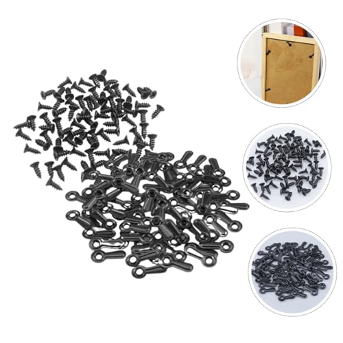 Image of 100pcs Picture Frame Backing Clips and Screws Kit Versatile Frame Wall Hardware for Hanging Pictures Strong Clips for Home Hotel and Museum Use