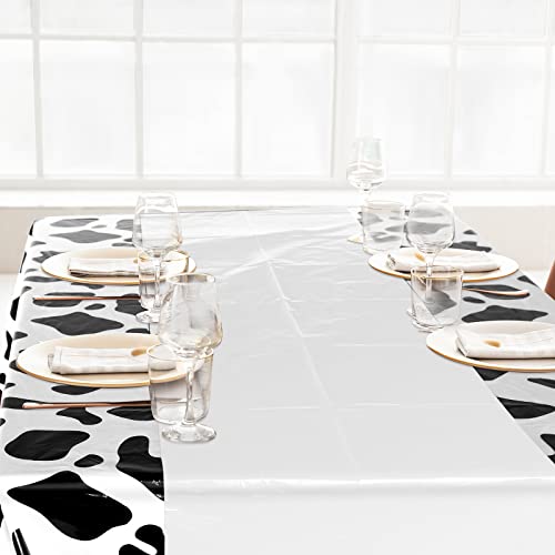 Oudain 3 Pcs 54 x 108 Inch Cow Table Cloths for Party Cow Tablecloth Paisley Table Runner Table Cover Rectangular Birthday Party Decorations Supplies for Home (Stylish Style) — view 4