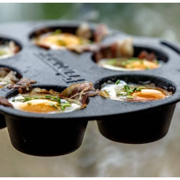 Petromax Cast Iron Muffin Pan Pre Seasoned Oven or Campfire Baking