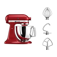 KitchenAid Küchenmaschine - Artisan - Kippbarem Food Processor - Teigknetmaschine mit 3 Zubehör und Schüssel aus Edelstahl - 4.8 L - Empire rot – Ansicht 3