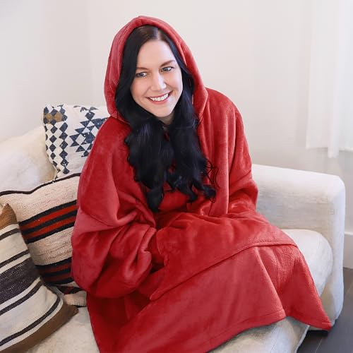 Image of Catalonia Oversized Hoodie Blanket Sweatshirt, Comfortable Sherpa Giant Pullover with Large Front Pocket for Adults Men Women Teenagers Wife Girlfriend