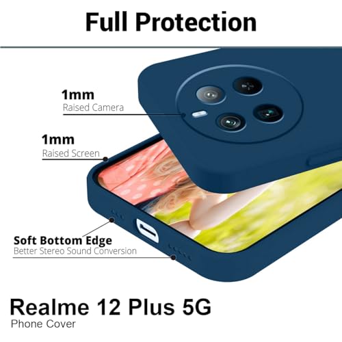 Image of LIRAMARK Silicone Soft Back Cover Case with Micro-Fibre Cloth On Inner Side for Realme Narzo 70 | Narzo 70 Pro 5G| Realme 12 Plus 5G| Realme P1 5G (Blue)