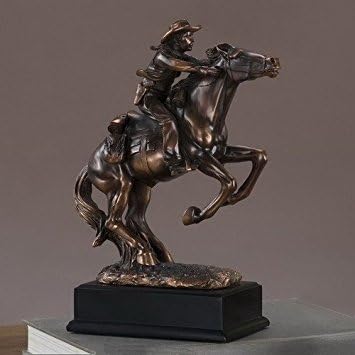 Western Cowboy Riding Horse Statue II