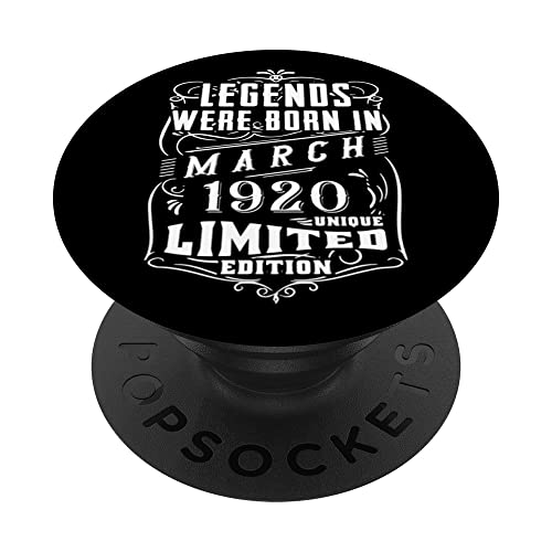 Cumpleaños Marzo 1920 Edición Limitada Regalo March 1920 PopSockets PopGrip Intercambiable