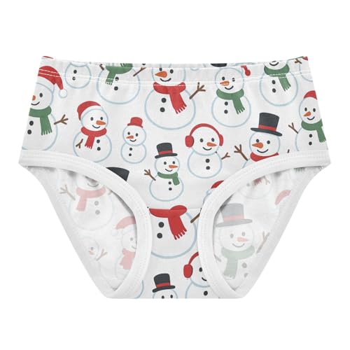 Girls' Hipster Panties Breathable Toddler Underwear for Baby Girls Snowmen Pattern