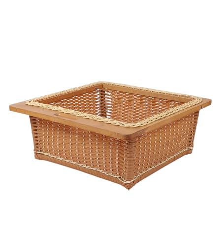 Image of AKWAY PVC wicker basket for modular kitchen | pvc wicker basket for Kitchen | Pull Out Basket for Onion, Potato, Fruits (Without Partition, 22.3 inchW x 20 inchDx 6 inchH)
