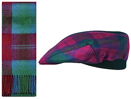 Écharpe et Béret Tartan en Laine d'Agneau pour Sorties d'Hiver