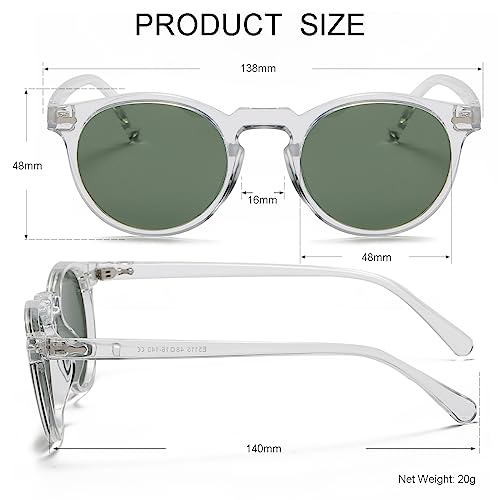 Image of Vintage Polarized Sunglasses for Men Women Round Retro Classic Fashion Eyewear UV400 Protection Sun Glasses