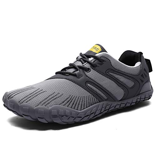 XIDISO Minimalist Trail Shoes Wide Toe Cross Training Water Sneakers Gray2, 12 Women/10 Men