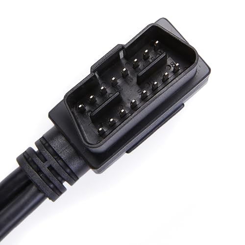Image of Right Angle OBD2 Splitter Y Cable, bbfly-B20 OBDII 1 Male Splitter to 2 Female Extension Cable 1FT 30CM (1PACK) | 1 Male Splitter to 2 Female, 16 Pin
