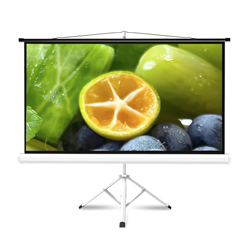 4K プロジェクタースクリーン 自立式 携帯型 三脚式 屋内屋外兼用 (スクリーン133 X 75cm) 16:9 視野角160° 防しわ加工 お手入れ簡単