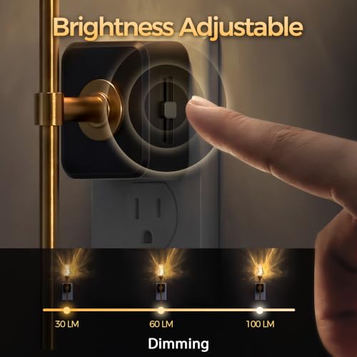 Image of DORESshop Plug in Night Light, Vintage Crystal Dimmable Nightlight,2 Pack