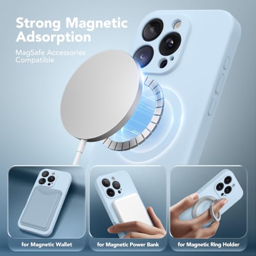 Image of Magnetic for iPhone 16 Pro Case Silicone Light Blue