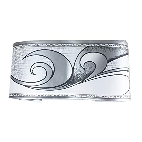 Redodeco Elegant Silver Grey Molding Wallpaper Border Peel Stick Home Ceiling Decorative Border For Bathroom Living Room Kitchen 4Inch By 32.8Ft #TOP2