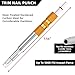 TYRWEEY Trim Nail Punch with Retaining Clip, 7.56 Inch Nail Punch for Finish Protection, Ideal Carpentry Tool