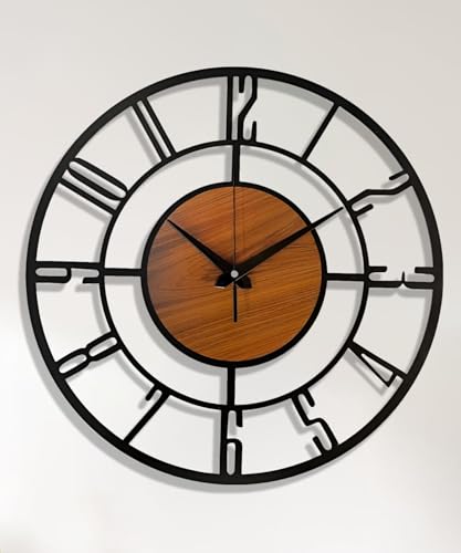 Image of vissera Designer Metal Wall Clock for Living Room | Antique Stylish Fancy Decorative Big Size Wall Watch for Bedroom, Office, Kitchen, Dining, Hall and Decor