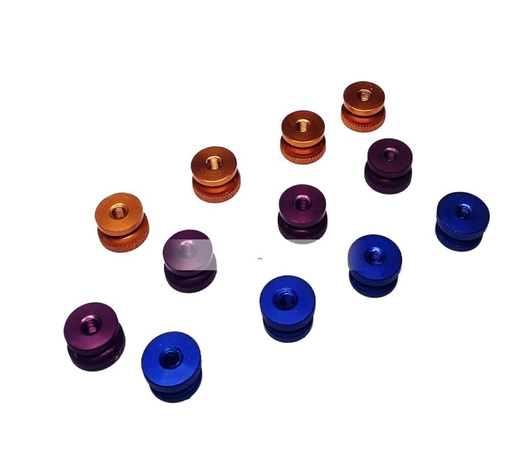 Ship Model O-Boat/Equipment Cabin Equipment Box Fixing Screw/Aluminum Hand-Tight Nut M4 One Piece(Purple)