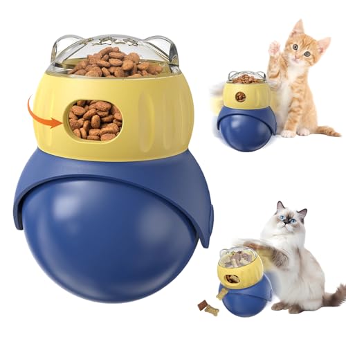 ESYFOR Juguetes Interactivos para Gatos Pelota de Juguete para Gatos Ajustable Pelota de Comida para Felinos para Mantener Ocupados a los Gatos Mejorar la Digestión