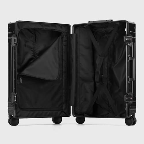 Aluminum Magnesium Alloy Travel Suitcase with Universal Wheels – Portable All-Metal Trolley Case for Outdoor Travel(Size:22in)4