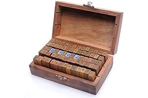 Vintage Style Wooden Rubber Alphabet and Number Stamps for Elegant and Precise Impressions