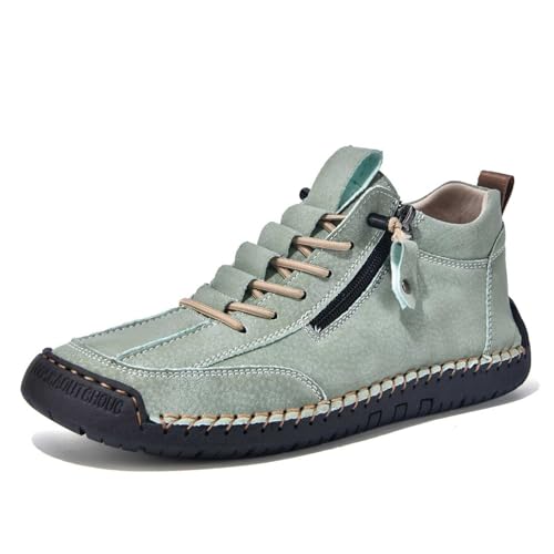 Zapatos Casuales de Cuero con diseño versátil para Uso Diario y Comodidad Durante Todo el año (Light Green, 42) #75