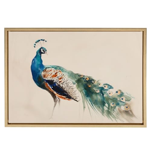 Pwtxkah Peacock Paintings Canvas Wall Art Abstract Peacock Wall Art Blue Peacock Painting Watercolour Peacock Wall Art Vintage Peacock Poster Vintage Animal Painting Peacock Art Poster 16X24Inch Unframed cover