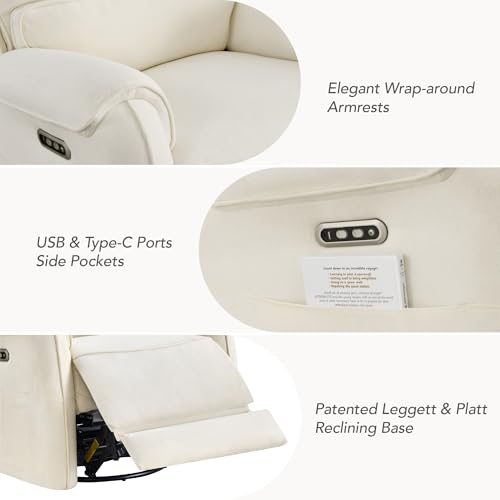 Sillón reclinable plegable crema miniatura 5