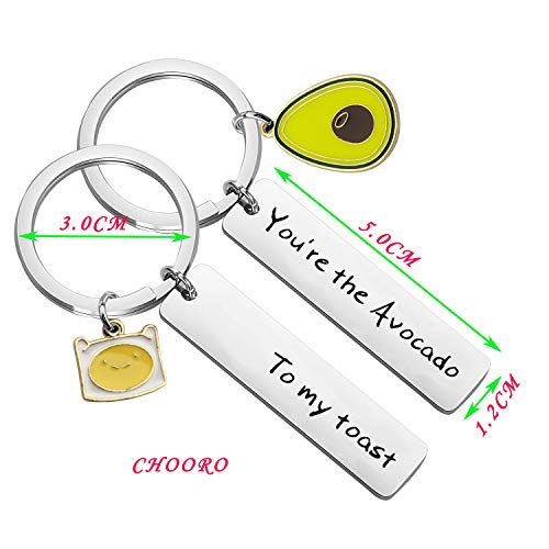 CHOORO Anniversary Couple Gifts You are The Avocado to My Toast Keychain Set Best Friend Gift Ideas Gift For Boyfriend2