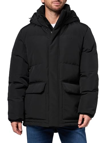 Levi's Men's Quilted Puffer Parka Jacket, New Black, Large