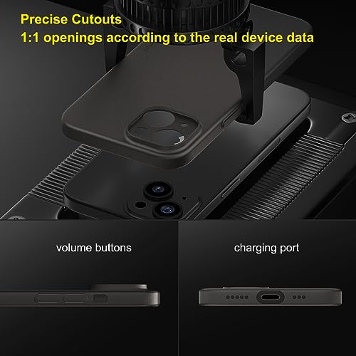 「0.3㎜極薄」iPhone 15対応ケース memumiマット質感 オリジナル設計 指紋防止 傷付き防止 ワイアレス充電対応 6.1インチ人気ケース·カバー(Trans-Black)