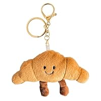 Portachiavi a Forma di Croissant Portachiavi Peluche Piccoli Bag Charm Decorazione Per Confezione di Cibo a Forma Cartone Animato Croissant Plush Adatto per Regali di Compleanno per Ragazzi e Ragazze