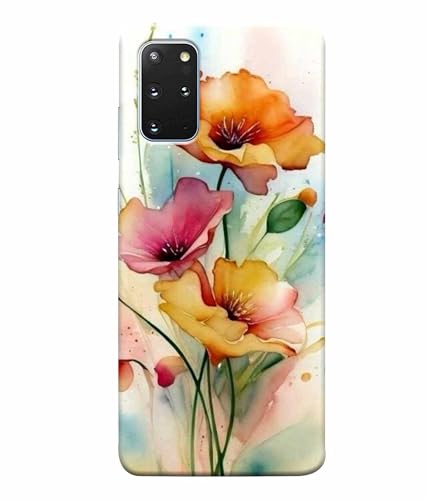 Image of Printed Hard Back Case Cover & Compatible for Samsung Galaxy S20 Plus | Flower Painting Art (Multicolor) - D1187