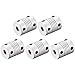 Tool parts 6mm To 10mm Aluminum Alloy Shaft Coupling Flexible Coupler L25xD19 Silver - 5pcs
