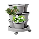 Vertikaler Gartentopf - Stapelbares Gartenturmsystem - Platzsparendes Pflanzzubehör - Blumentöpfe für Sukkulenten - Indoor & Outdoor