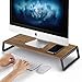 Produktbild AboveTEK Monitorständer Bildschirmständer für PC, Holz Monitor Ständer Erhöhung Fernsehtisch mit Metallfüße für Schreibtisch Computer, Laptop, MacBook, Drucker, TV (50 x 24cm) -Walnuss