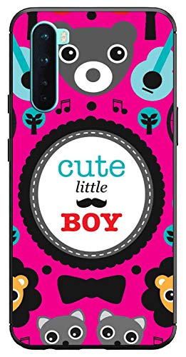 Image of Amazon Brand - Solimo Designer Cute Little Boy Pink Pattern Printed Soft & Flexible Hybrid Back Case Mobile Cover for OnePlus Nord