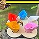 QSLKI 5PCS Harz Bienenwasser Trinker, Garten mit Bienen Trinkbecher, Schwimmende Bieneninsel mit Holzbasis, Bequemes Trinkwasser Garten Dekoration Wasserstation, bunte Bienen Insekten Trinkbecher