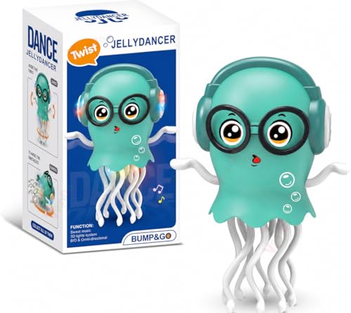 Image of Vikrida Magic Dancing Jellydancer Baby Toy - Crawling Musical Tummy Time Toy for Kids | Interactive Sensory & Fidget Toy with Music & Lights | Fun Birthday Gift for Boys & Girls 3-8 Years