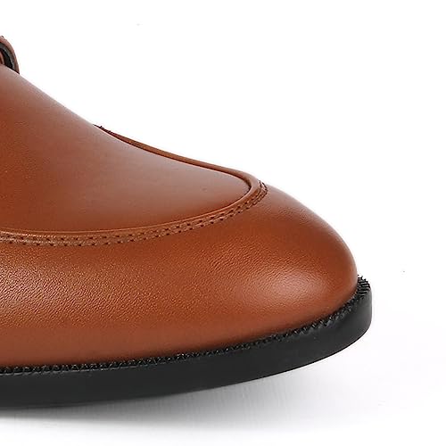 Image of BRATVA 1008 Men's Loafers & Moccasins Shoes with Synthetic Leather Upper & Leather Lining in Colour Black /Brown /TAN for Men
