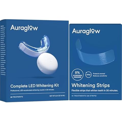 Auraglow Teeth Whitening Kit & Teeth Whitening Strips Cover