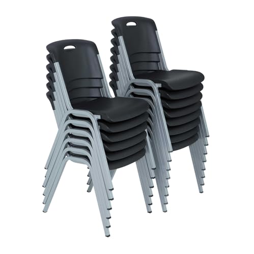 Lifetime 80870 Commerical Black Plastic Stacking Chair - 14 Pk