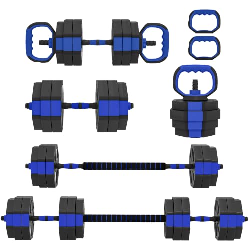 SPORTNOW Ensemble d'Haltères Musculation 6-en-1 30 kg Bleu et Noir