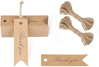 100PCS White Mini Thank You Tags 7x2CM High-end Metallic Gold Small Paper Gift Tags as Wedding Favours Tags